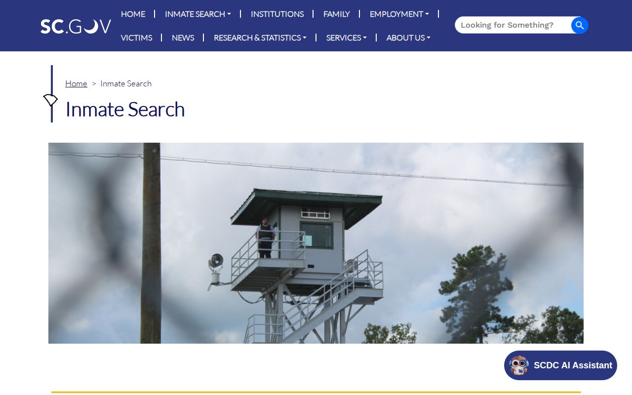 SCDC current custody disclaimer for Kershaw County released inmate searches