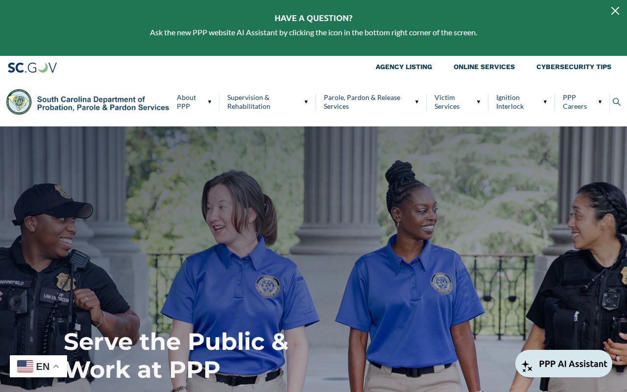 Kershaw County parole and probation offender database entry